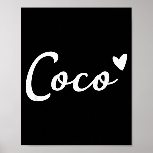 Coco Schattig Hart Grappige Oma Moederdag Poster (Voorkant)