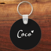 Coco Schattig Hart Grappige Oma Moederdag  Sleutelhanger (Voorkant)