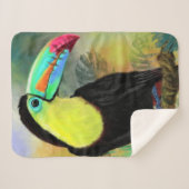 Coco Toucan Sherpa Blanket Sherpa Deken (Voorkant (horizontaal))
