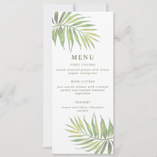 COCO Waterverf Palm Leaf Menu Kaart