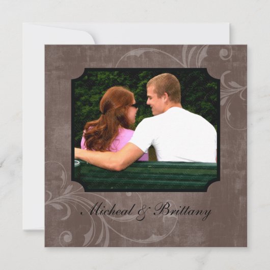 Cocoa Accent Trouw Verlovingsaankondiging Aankondiging (Voorkant)