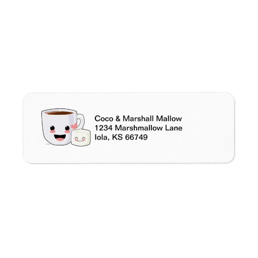 Cocoa and Marshmallow Address Labels (Voorkant)