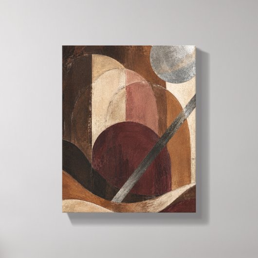 Cocoa Arches en Chrome Moon Abstract Canvas Print (Voorkant)