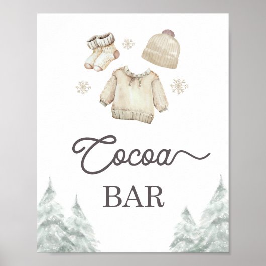 Cocoa Bar Hot Chocolate Bar Baby It's Cold Outside Poster (Voorkant)