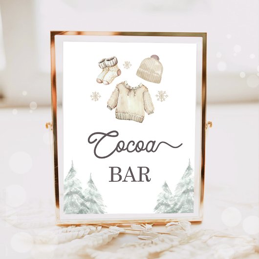 Cocoa Bar Hot Chocolate Bar Baby It's Cold Outside Poster