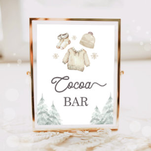 Cocoa Bar Warme Chocolade Bar Baby Het Is Koud Bui Poster