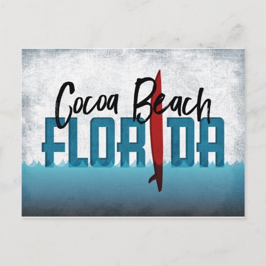 Cocoa Beach Briefkaart Florida Surfboard (Voorkant)