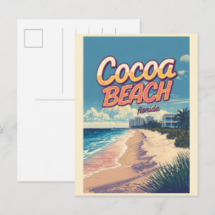 Cocoa Beach City Florida kustlijn cadeaus Ansichtk Briefkaart