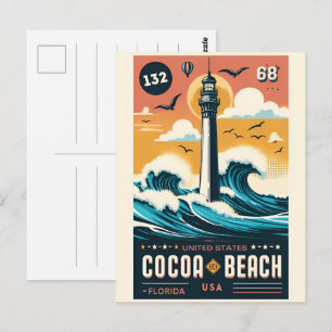Cocoa Beach City Florida kustlijn cadeaus Briefkaart