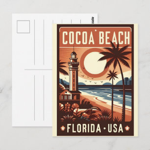 Cocoa Beach City Florida kustlijn cadeaus Briefkaart