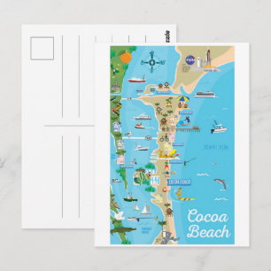 Cocoa Beach City Florida kustlijn kaart cadeaus