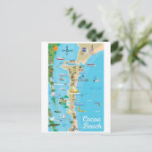 Cocoa Beach City Florida kustlijn kaart geschenken (Staand voorkant)
