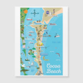 Cocoa Beach City Florida kustlijn kaart geschenken (Voorkant)