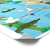 Cocoa Beach City Florida kustlijn kaart geschenken Poster (Hoek)