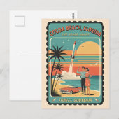 Cocoa Beach FL – Space Coast Retro jaren 50 Briefkaart (Voorkant / Achterkant)
