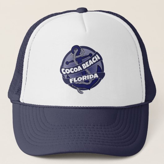 Cocoa Beach Florida-anker zwirl trucker Pet (Voorkant)