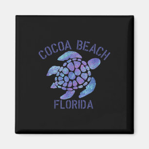 Cocoa Beach, Florida Beach Design _ Tribal Turtle Magneet