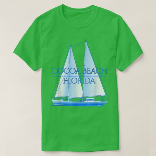 Cocoa Beach Florida Coastal Nautical Sailing Sailo T-shirt (Design voorkant)