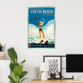COCOA BEACH Florida Eastern Air Lines Reizen Poster (Thuiskantoor)