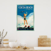COCOA BEACH Florida Eastern Air Lines Reizen Poster (Keuken)