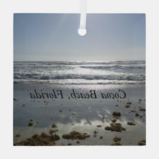 Cocoa Beach Florida Glas Ornament (Achterkant)