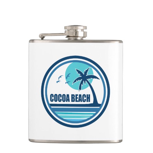 Cocoa Beach Florida Palm Tree Vogels Heupfles (Voorkant)