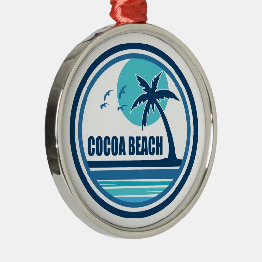 Cocoa Beach Florida Palm Tree Vogels Metalen Ornament (Rechts)