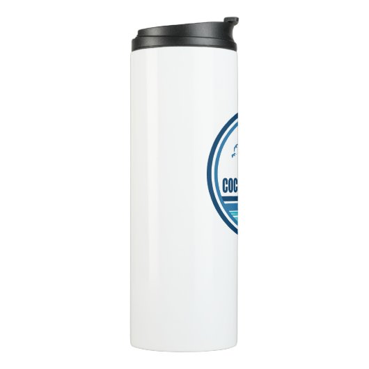 Cocoa Beach Florida Palm Tree Vogels Thermosbeker (Gedraaid links)