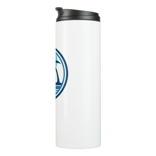 Cocoa Beach Florida Palm Tree Vogels Thermosbeker (Geroteerd rechts)