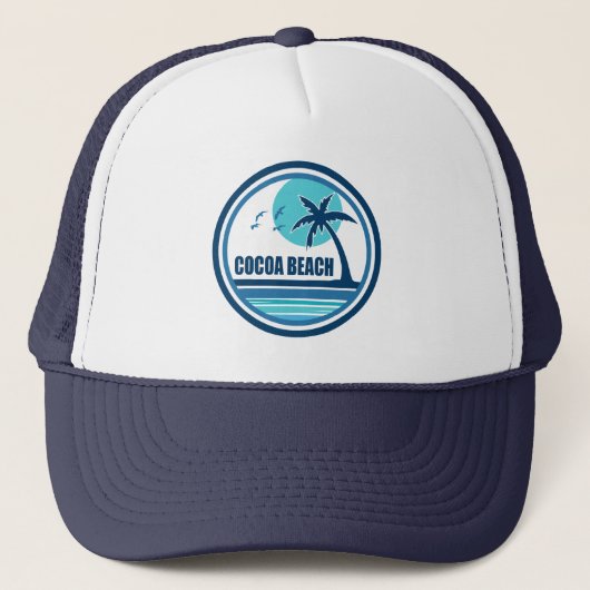 Cocoa Beach Florida Palm Tree Vogels Trucker Pet (Voorkant)