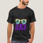 Cocoa Beach Florida Palm Trees Retro Souvenir Flo T-shirt (Voorkant)