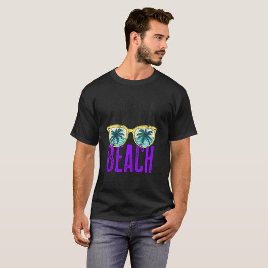 Cocoa Beach Florida Palm Trees Retro Souvenir Flo T-shirt (Voorkant volledig)