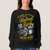Cocoa Beach Florida Retro Hotrod Surf Distressed   Trui (Voorkant)
