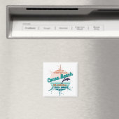 Cocoa Beach Florida Retro Sunset Magneet (Insitu (Vaatwasser))