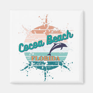 Cocoa Beach Florida Retro  Sunset Magneet