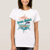 Cocoa Beach Florida Retro Sunset T-shirt (Voorkant)
