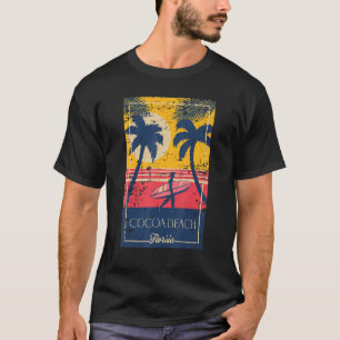 Cocoa Beach Florida Retro Surfer Distress Design T-shirt