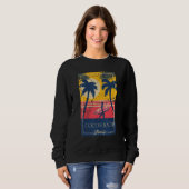 Cocoa Beach Florida Retro Surfer Distressed Design Trui (Voorkant volledig)