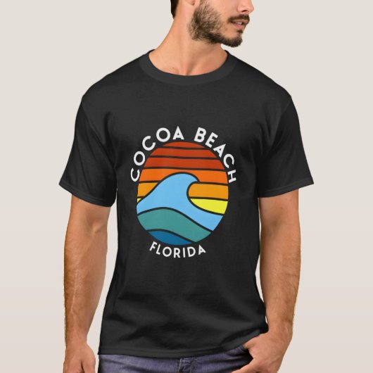Cocoa Beach Florida Retro Wave T-shirt (Voorkant)