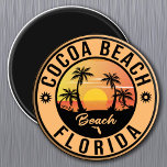 Cocoa Beach Florida souvenir Beach Vintage Travel Magneet<br><div class="desc">Cocoa Beach Florida Design. Zonneontwerp met je favoriete strand en zee van Florida,  geschikt voor Amerikaanse strandliefhebbers,  vooral die van Cocoa Beach houden.</div>