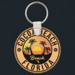 Cocoa Beach Florida souvenir Beach Vintage Travel Sleutelhanger<br><div class="desc">Cocoa Beach Florida Design. Zonneontwerp met je favoriete strand en zee van Florida,  geschikt voor Amerikaanse strandliefhebbers,  vooral die van Cocoa Beach houden.</div>