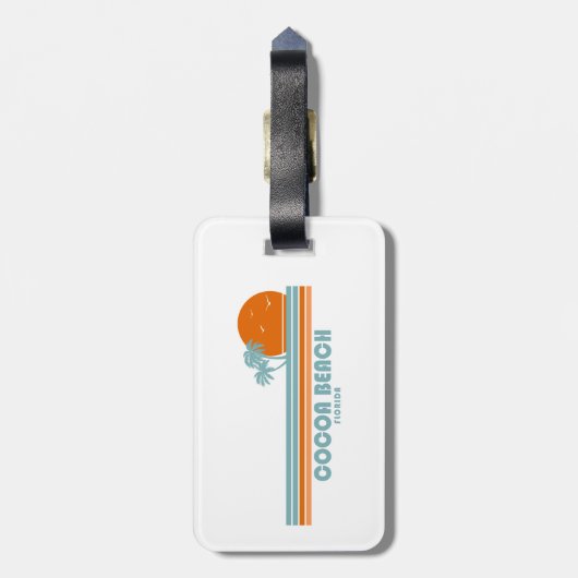 Cocoa Beach Florida Sun Palm Trees Bagagelabel (Achterkant verticaal)
