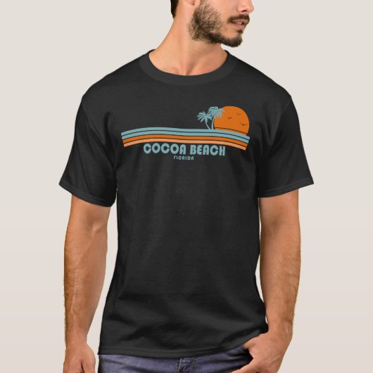 Cocoa Beach Florida Sun Palm Trees T-shirt (Voorkant)