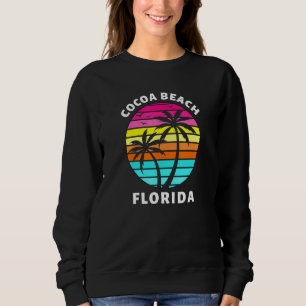 Cocoa Beach Florida Sunset Palm Trees Family Vacat Trui