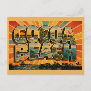 Cocoa Beach Florida Surf Pier Mangrove Kunst Briefkaart