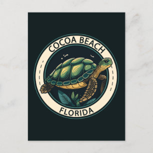 Cocoa Beach Florida Turtle Badge Briefkaart