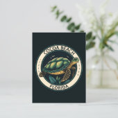Cocoa Beach Florida Turtle Badge Briefkaart (Staand voorkant)