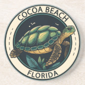Cocoa Beach Florida Turtle Badge Zandsteen Onderzetter (Voorkant)