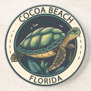 Cocoa Beach Florida Turtle Badge Zandsteen Onderzetter