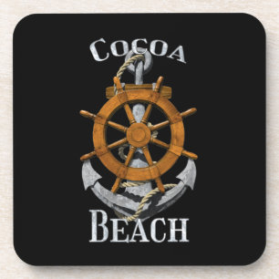 Cocoa Beach Florida Vacation Nautical Anchor Helm Bier Onderzetter